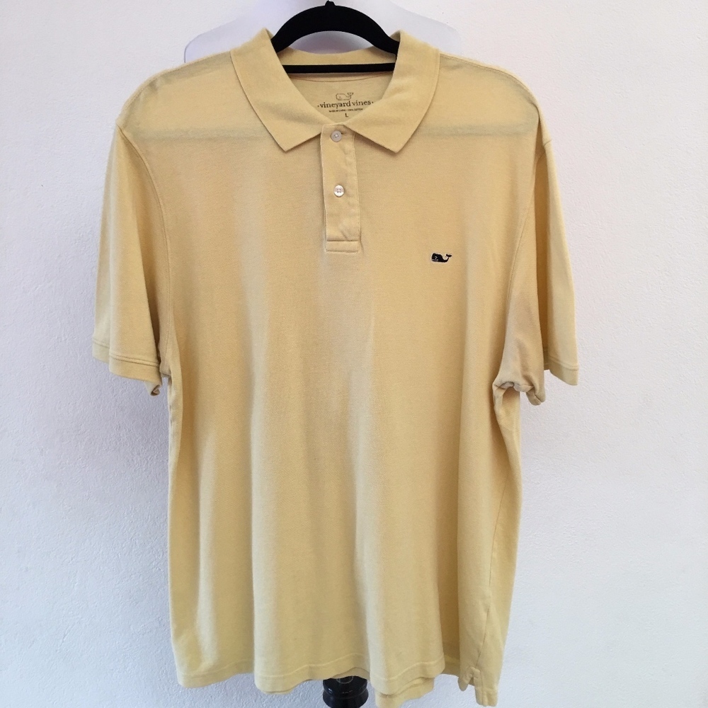 Vineyard Vines Mens Yellow Polo Shirt Size Large